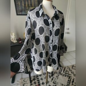 Voir Collection Retro Vintage Button Down Top 2X